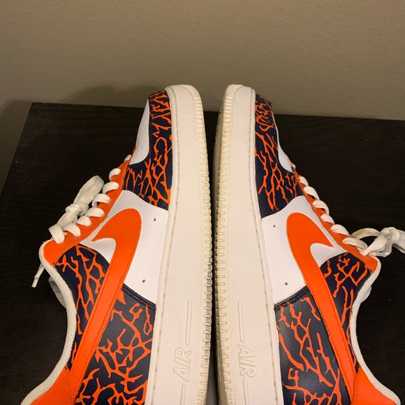Nike Air Force 1 '07 Low, CW2288-111, Custom Orange Navy Blue, Men's Size 13 - Picture 8 of 11